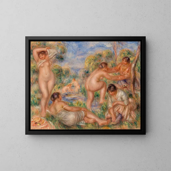 Grupa kąpiących się - Pierre-Auguste Renoir — oprawiony obraz na ścianie