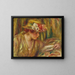 Buste kobiety w kapeluszu czytającej z głową zwróconą w prawo - Pierre-Auguste Renoir — oprawiony obraz na ścianie