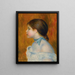 Buste młodej dziewczyny z niebieską wstążką - Pierre-Auguste Renoir — oprawiony obraz na ścianie