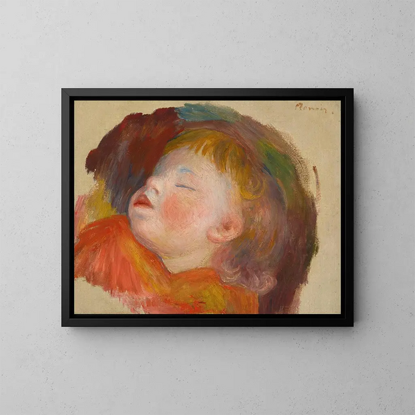 Dziecko śpiące - Pierre-Auguste Renoir — oprawiony obraz na ścianie