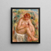Kobieta naga siedząca pod kątem trzech czwartych, kąpiąca się - Pierre-Auguste Renoir — oprawiony obraz na ścianie