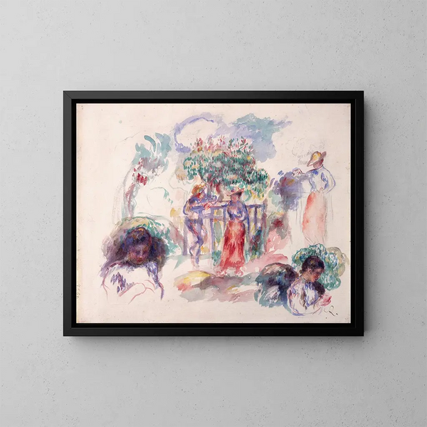 Figures sous un arbre - Pierre-Auguste Renoir — oprawiony obraz na ścianie
