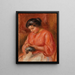 Girl Darning Femme reprisant - Pierre-Auguste Renoir — oprawiony obraz na ścianie