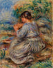 Girl Seated in a Landscape Jeune fille assise dans un jardin - Pierre-Auguste Renoir — widok dzieła