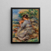 Girl Seated in a Landscape Jeune fille assise dans un jardin - Pierre-Auguste Renoir — oprawiony obraz na ścianie