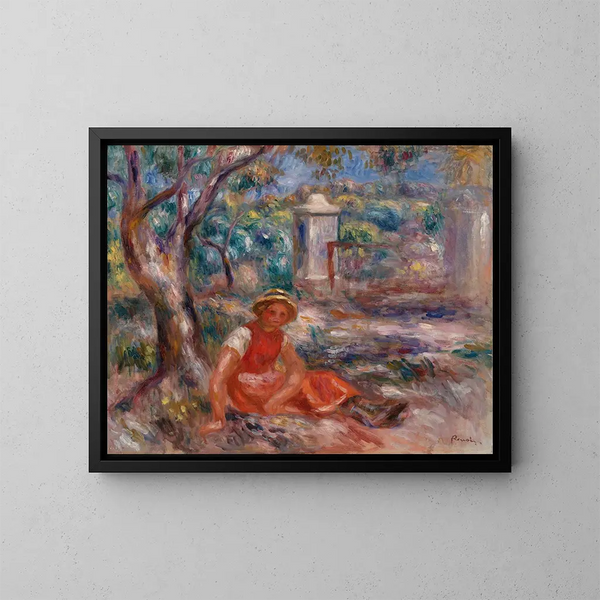 Dziewczyna u stóp drzewa - Pierre-Auguste Renoir — oprawiony obraz na ścianie