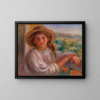 Młoda kobieta na balkonie, Cagnes - Pierre-Auguste Renoir — oprawiony obraz na ścianie