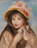 Dziewczyna z różowym kapeluszem Jeune fille au chapeau rose - Pierre-Auguste Renoir — widok dzieła