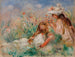 Dziewczyny na łące układające bukiet - Pierre-Auguste Renoir — widok dzieła