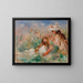 Dziewczyny na łące układające bukiet - Pierre-Auguste Renoir — oprawiony obraz na ścianie