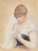 Młoda kobieta trzymająca kwiat Portret Jeanne Samary - Pierre-Auguste Renoir — widok dzieła