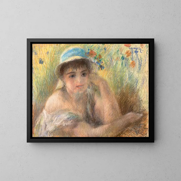 Młoda dziewczyna z perłą - Pierre-Auguste Renoir — oprawiony obraz na ścianie