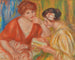 La Lecture. Dwie kobiety w czerwonych i różowych bluzkach - Pierre-Auguste Renoir — widok dzieła