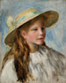 Mała dziewczynka z kapeluszem Jeune Fille Au Chapeau - Pierre-Auguste Renoir — widok dzieła