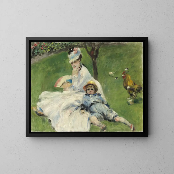 Madame Monet i jej syn - Pierre-Auguste Renoir — oprawiony obraz na ścianie
