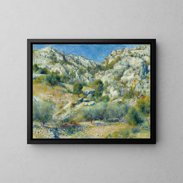 Skały w Éstaque - Pierre-Auguste Renoir — oprawiony obraz na ścianie