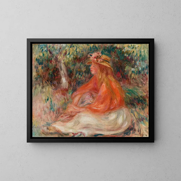 Kobieta siedząca - Pierre-Auguste Renoir — oprawiony obraz na ścianie