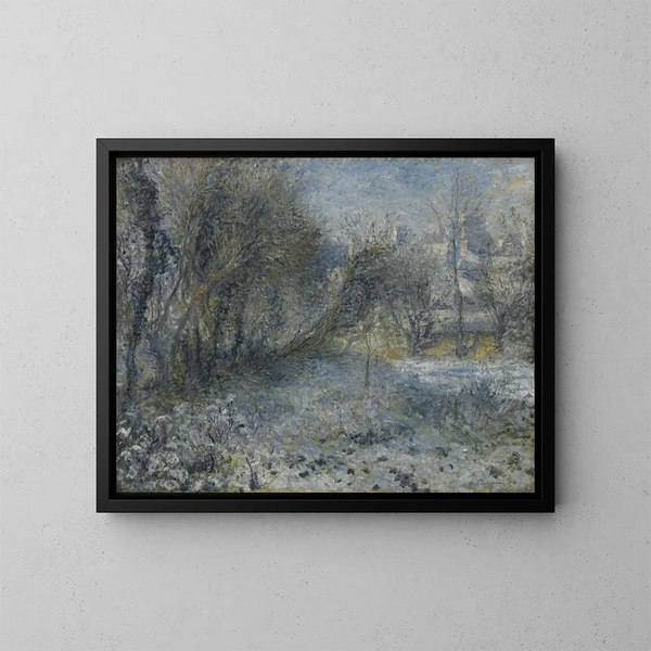 Pejzaż śnieżny - Pierre-Auguste Renoir — oprawiony obraz na ścianie