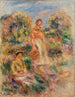 Stojąca kobieta i siedząca kobieta w krajobrazie Une femme debout et une femme assise dans un paysage - Pierre-Auguste Renoir — widok dzieła