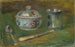 Cukierniczka, kubek, łyżeczka i nóż - Pierre-Auguste Renoir — widok dzieła