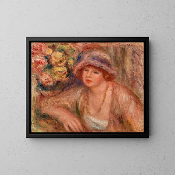 Kobieta oparta na łokciu - Pierre-Auguste Renoir — oprawiony obraz na ścianie