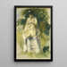Kobieta stojąca przy drzewie - Pierre-Auguste Renoir — oprawiony obraz na ścianie