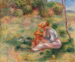 Kobieta i dziecko na trawie - Pierre-Auguste Renoir — widok dzieła
