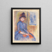 Młoda dziewczyna w niebieskiej sukni - Pierre-Auguste Renoir — oprawiony obraz na ścianie