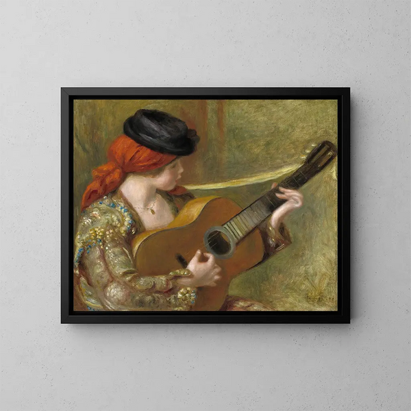 Młoda Hiszpańska kobieta z gitarą - Pierre-Auguste Renoir — oprawiony obraz na ścianie