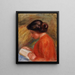 Młoda kobieta czytająca popiersie - Pierre-Auguste Renoir — oprawiony obraz na ścianie