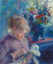 Młoda kobieta szyjąca - Pierre-Auguste Renoir — widok dzieła
