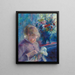 Młoda kobieta szyjąca - Pierre-Auguste Renoir — oprawiony obraz na ścianie