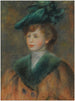 Młoda kobieta w zielonym kapeluszu - Pierre-Auguste Renoir — widok dzieła