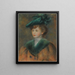 Młoda kobieta w zielonym kapeluszu - Pierre-Auguste Renoir — oprawiony obraz na ścianie