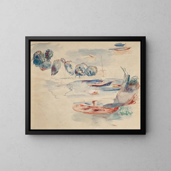 Studia łodzi - Pierre-Auguste Renoir — oprawiony obraz na ścianie