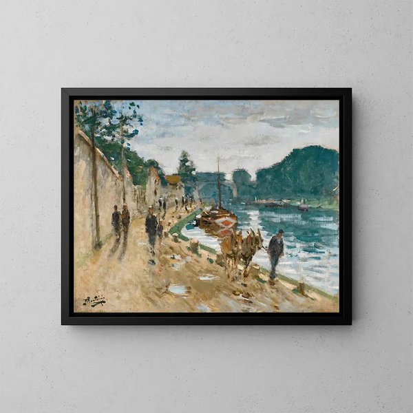 Chemin de halage - Pierre-Eugène Montzin — oprawiony obraz na ścianie