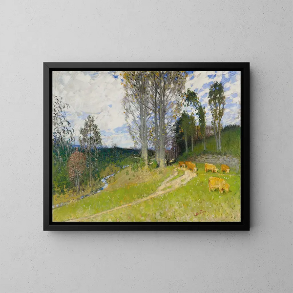 La montée au pâturage - Pierre-Eugène Montzin — oprawiony obraz na ścianie