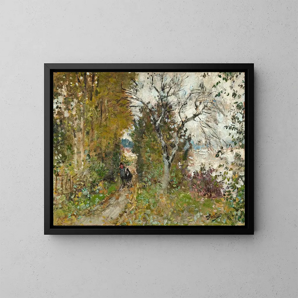 Promenade au bord de l'eau - Pierre-Eugène Montzin — oprawiony obraz na ścianie