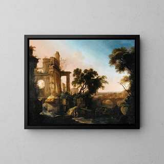 Pierre Antoine Patel the younger - Landscape with ruins and an aqueduct.webp