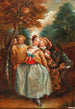 Scena z Commedia dell'Arte z Colombiną, Arlekinem i Pierrotem - Pierre Antoine Quillard — widok dzieła