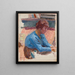 zamyślonej kobiety w niebieskim gorsecie - Pierre Bonnard — oprawiony obraz na ścianie