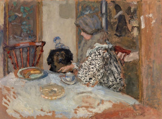 Pierre Bonnard - Woman and Dog at Table.webp