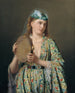 Portret damy z dworu grającej na tamburynie - Pierre Désiré Guillemet — widok dzieła