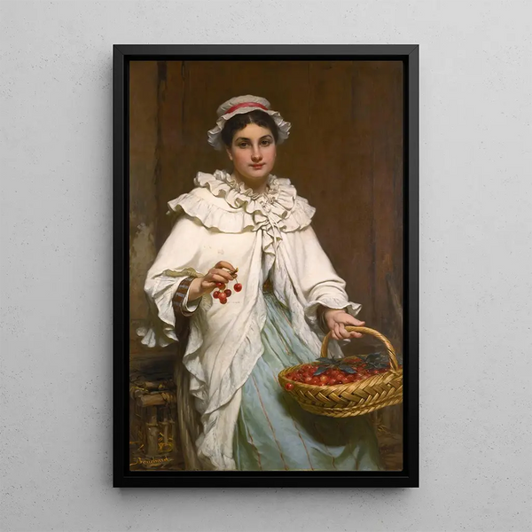 La cueilleuse de cerises - Pierre Louis Bouchard — oprawiony obraz na ścianie