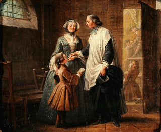 Pierre Louis Dumesnil the Younger - LAbb de Catchisme recevant un enfant amen par sa surs.webp