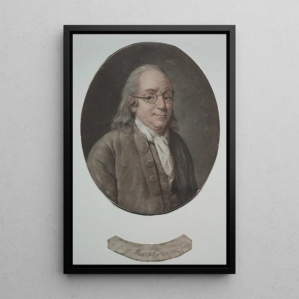 Benjamin Franklin - Pierre Michel Alix — oprawiony obraz na ścianie