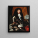 Louis XIV z czarną peruką i zbroją - Pierre Mignard — oprawiony obraz na ścianie