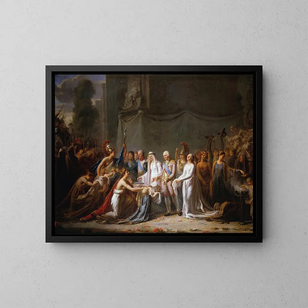 Alegoria wejścia Ludwika XVIII do Paryża 3 maja 1814 - Pierre Nicolas Legrand — oprawiony obraz na ścianie