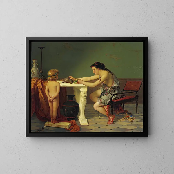 Karmić żółwia - Pierre Olivier Joseph Coomans — oprawiony obraz na ścianie