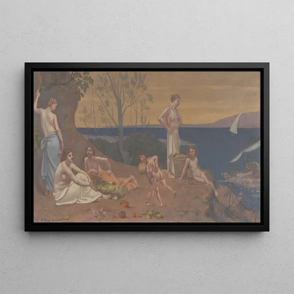 Łagodny kraj przyjemna ziemia - Pierre Puvis de Chavannes — oprawiony obraz na ścianie